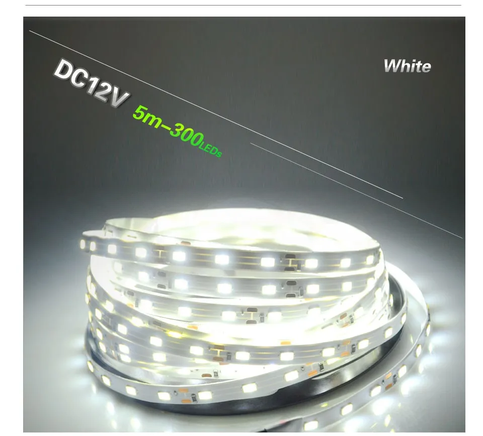 Супер яркий Светодиодные ленты 5630 SMD DC12V 5 M 300 светодиодный s гибкий светодиодный лента 5730 бар свет не водонепроницаемый домашние украшения