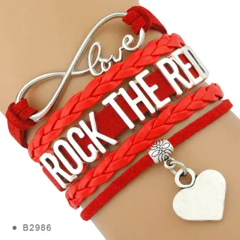 

Rock the Red Heart Disease Arthritis Ovarian Cancer Scleroderma Rasta Heart Attack Asthma Spina Bifida Bracelets