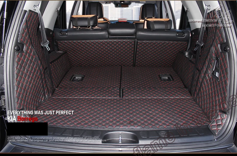 fiber leather car trunk mat for kia mohave 2009 2010 2011 2012 2013 kia Borrego car accessories