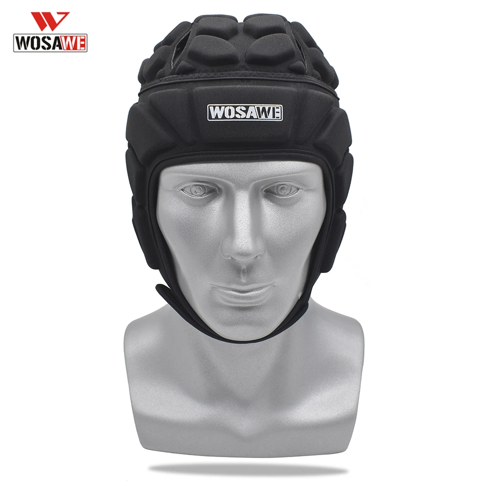 WOSAWE Football Soccer Goalkeeper Helmet Adjustable Rugby Cap Head Guard Goalie Hat Head Protector Cycling Sking Skateboard