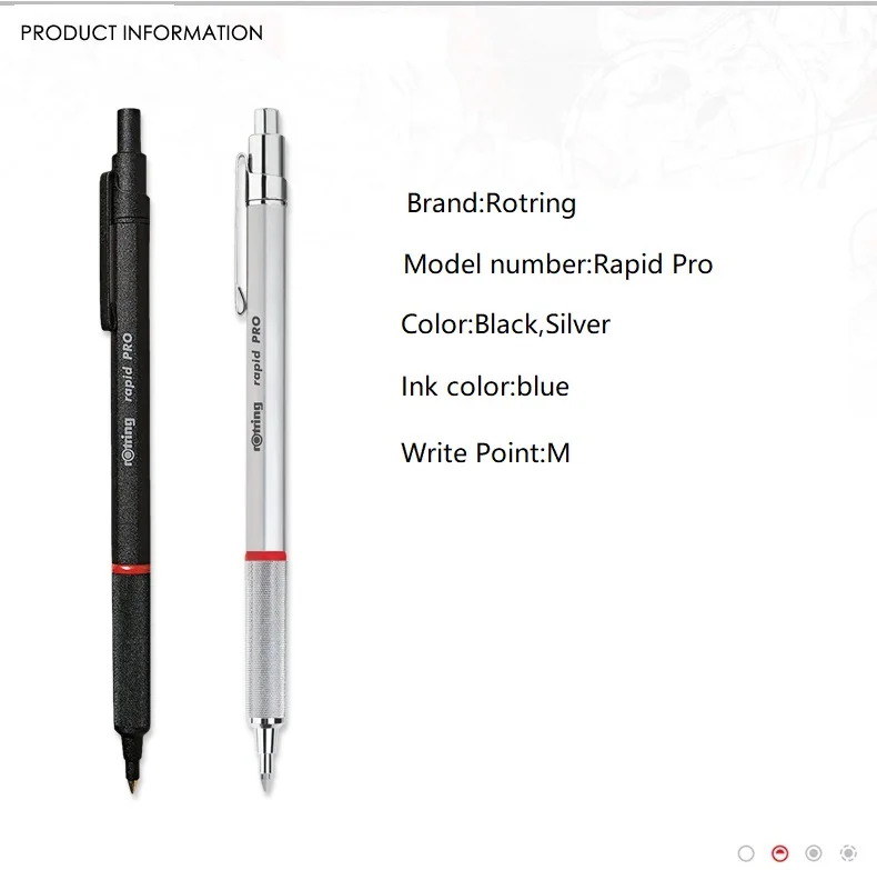 ROtring Rapid Pro M шариковая ручка с синими чернилами Ручка-роллер металлический корпус школьные и офисные канцелярские принадлежности 1 шт