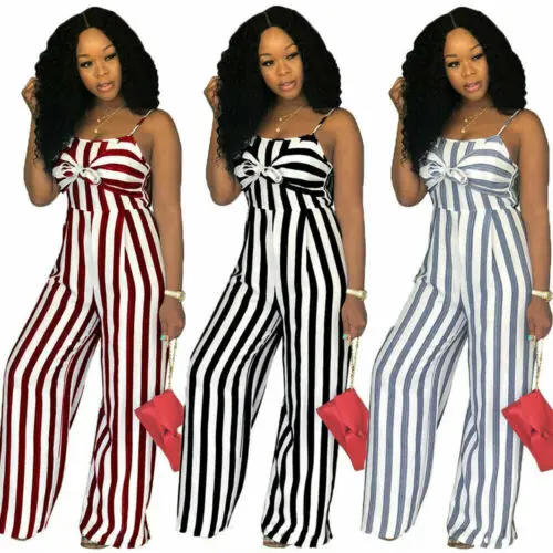 

2019 Newly Women Jumpsuit Lady Strap Stripe Romper Womens Jumpsuit Bodysuit Bodycon Party streetwear Female Outfit Clothes NEW