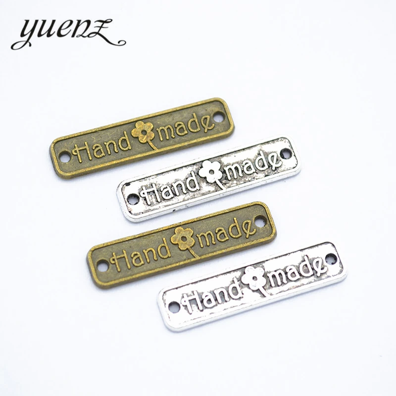 

YuenZ 20pcs Antique Silver Bronze letter Hand made Charms For Necklace Bracelet Jewelry Making 25*6mm S252