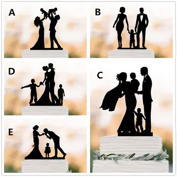 

Family Wedding Cake Topper Bride and Groom with Child Cake Topper Decorations Wedding/Anniversary Warm Family Cake Topper