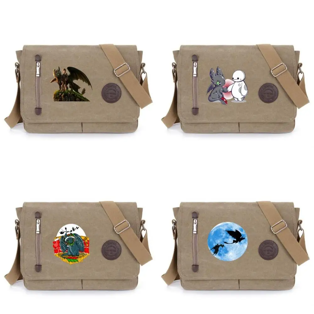 

How to Train Your Dragon 3 student bookbag Messenger Bags for Teens Boys Crossbodybag Women Travel Shoulder Bags
