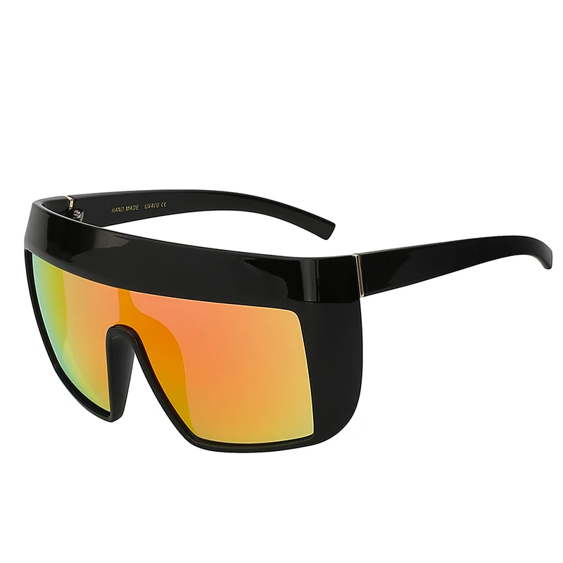 Новейшая винтажная большая рамка для очков большие мужские Солнцезащитные очки женские Летние Стильные брендовые дизайнерские солнцезащитные очки UV400 - Цвет линз: Red mirror