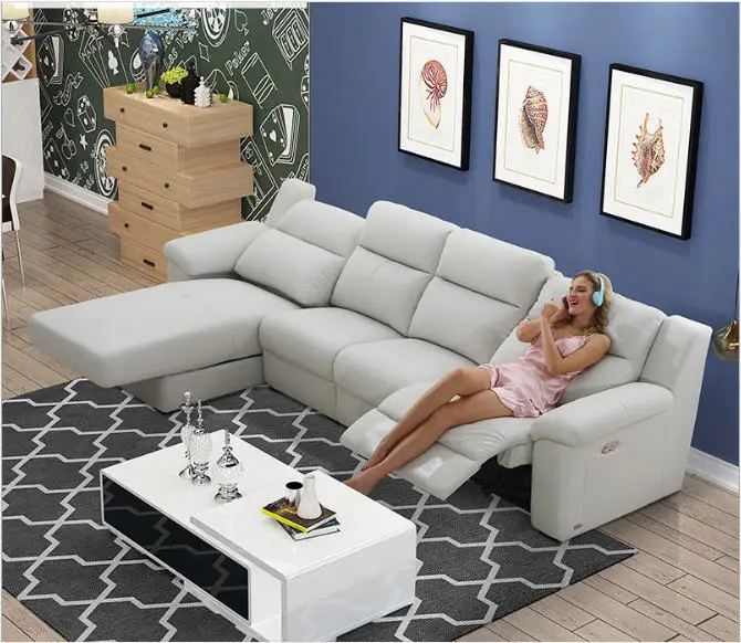 Living Room Sofa electric recliner sofa real genuine cow leather sectional sofas neoclassical muebles de sala moveis para casa