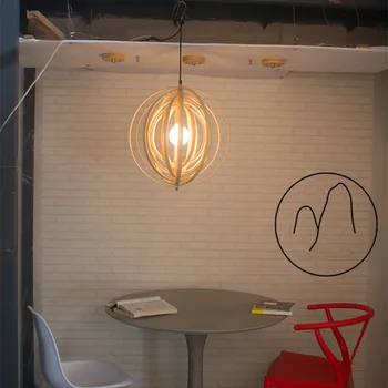 

DIY Globe Wooden Dining Room Light Creative Individuality Solid Wood Bar LED Pendant Light Free Shipping