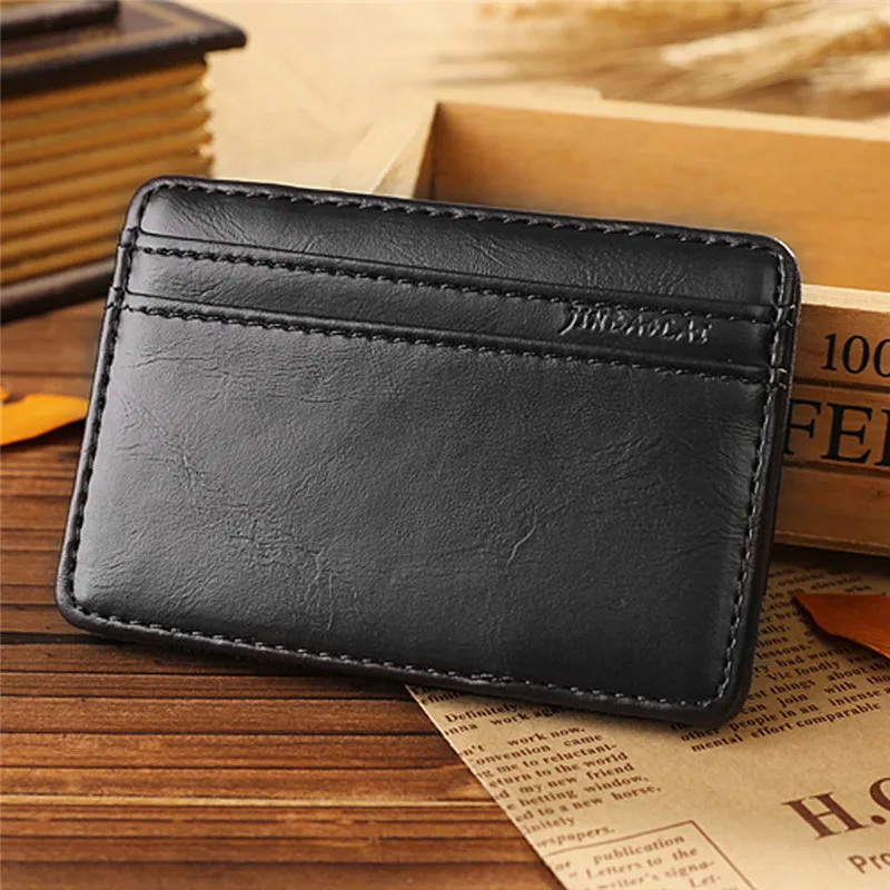 Retro Men Leather Magic Money Clip Slim Mens Coin Wallet ID Credit tarjetero porte carte bancaire porte carte 40MA1709