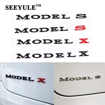 

1pc SEEYULE 3D Car Model Emblem Model S Model X Sign Logo Creative Stylish Modification Sports Sticker for Tesla Accessories