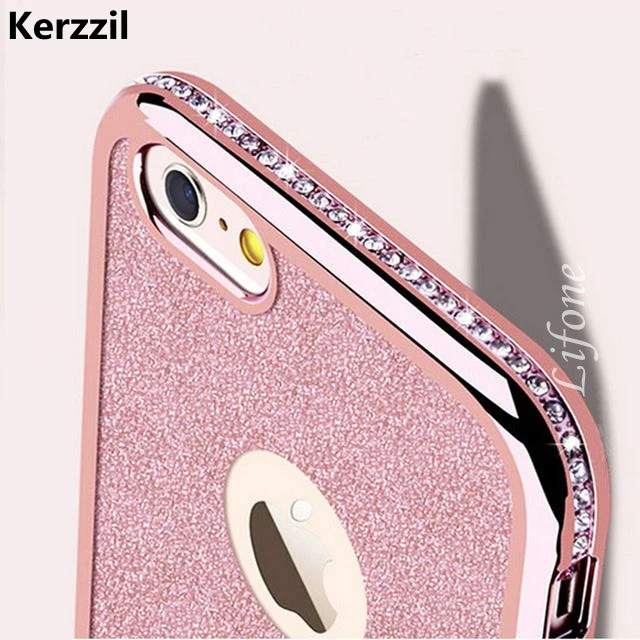 

Kerzzil Diamond Soft TPU Case + Bling Card Back For iPhone 8 7 6 6S Plus 5s SE Rhinestones Cover For iPhone 11Pro X XR XS MAX