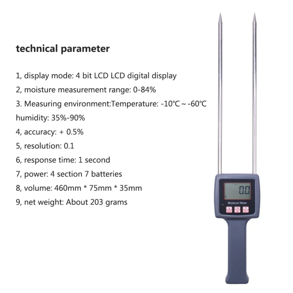 TK100H зонд Тип измерение влажности Измеритель воды подтестер портативный измерение влажности инструмент для пастбища, стога сена, рисовой соломы