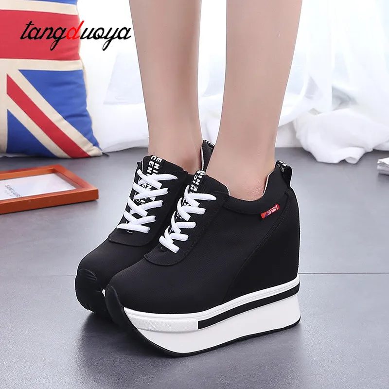 

Women casual shoes Fashion Women Height Increasing Breathable Lace-Up Wedges Sneakers Platform Shoes Canvas Women Casual Shoes