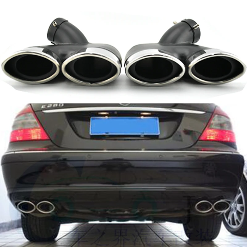 

2X Stainless Steel Car Exhaust Pipe Muffler Tips For Mercedes Benz W211 E Class E240 E280 E320 E350 E430 E500 E63 AMG 2002-2007