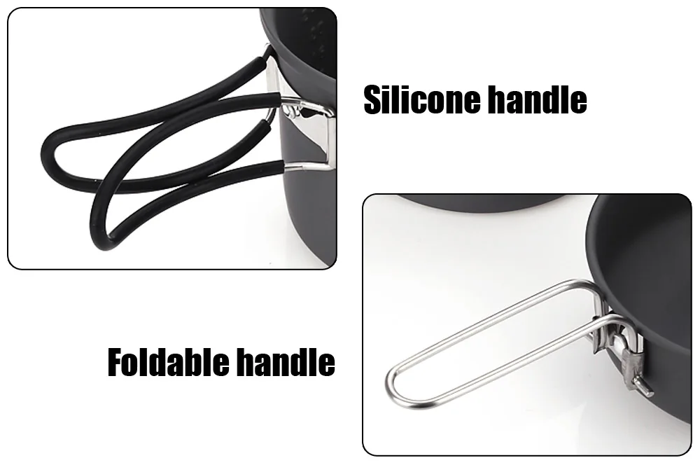 ALOCS CW - C01 Portable  1 - 2 Person 7pcs Kitchenware Set Alcohol Stove for Outdoor Hiking Camping Picnic