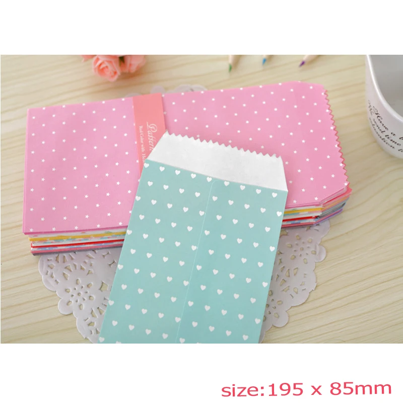 

New arrival Cute Cartoon Korean Stationery Kawaii Paper Colorful Dot Star Envelope Gift Card Baby Office Supply Free Shipping
