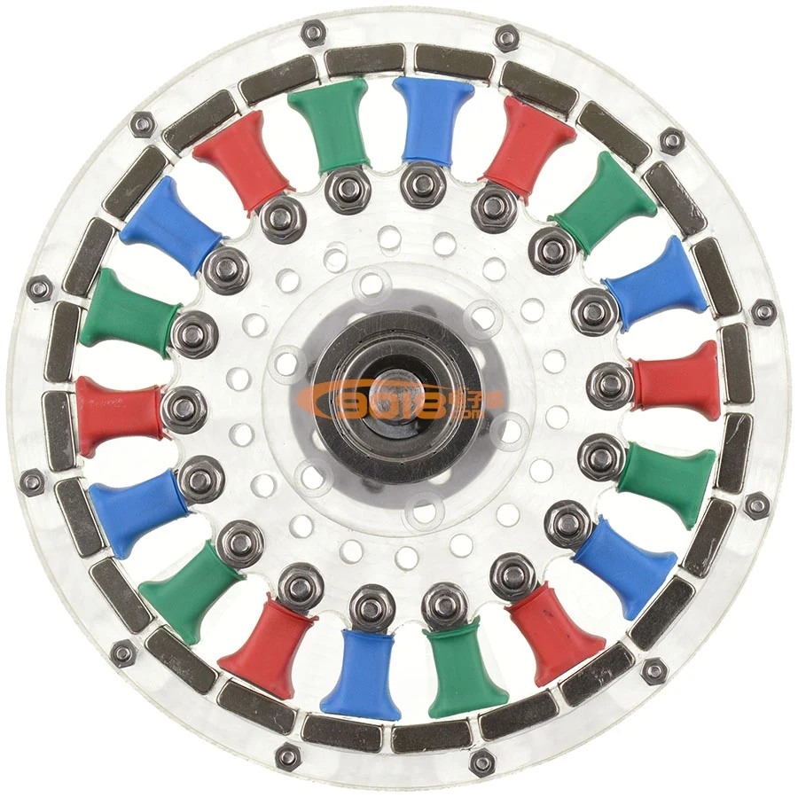 

18N24P Disc Brushless Motor 8MM Steel Shaft Flat Multipole Motor Generator High Torque with Coil + Hall