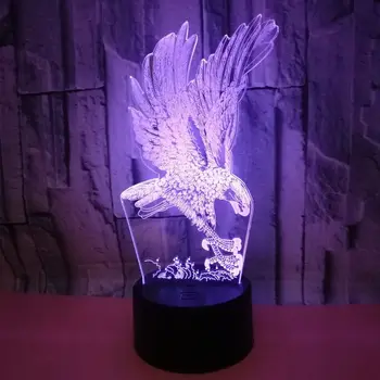 

New Eagle Colorful 3d Lamp Gradual Touch Remote Control Small Led Night Light Luminaria De Mesa 3d Light Fixtures