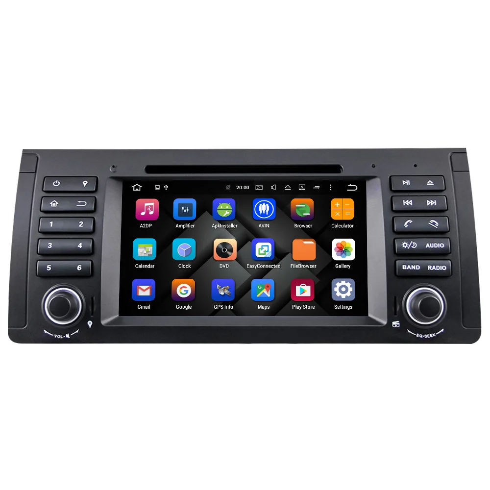 Clearance Eunavi AutoRadio 1 Din Android 9.0 Car DVD Player For BMW E39 E53 X5 M5 GPS Navigation BT Wifi car stereo Quad Core A53 1