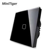Minitiger luxo interruptor do sensor de toque parede ue/reino unido padrão luz cinza cristal vidro toque interruptor alimentação 1/2/3 gang 1 maneira ac 220
