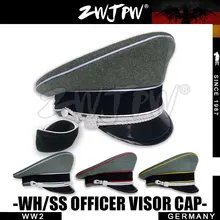 WW2 Germany Army Cap Collectibles Greyish-green Officer Large Brimmed Hats Woolen Cap badge DE/401139