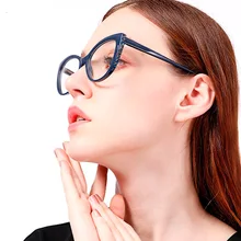 2019 nuevas gafas ópticas Sexy mujer Vintage diseñador de marca de anteojos mujer cristal claro Cateye estilo de gafas Azul Rojo