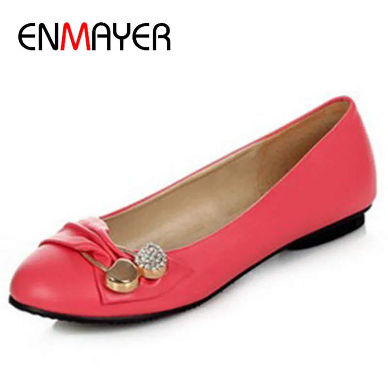 ENMAYER Women s Fashion Shoes Woman Flats Spring Shoes Large Size 4 14 Female Ballet Shoes