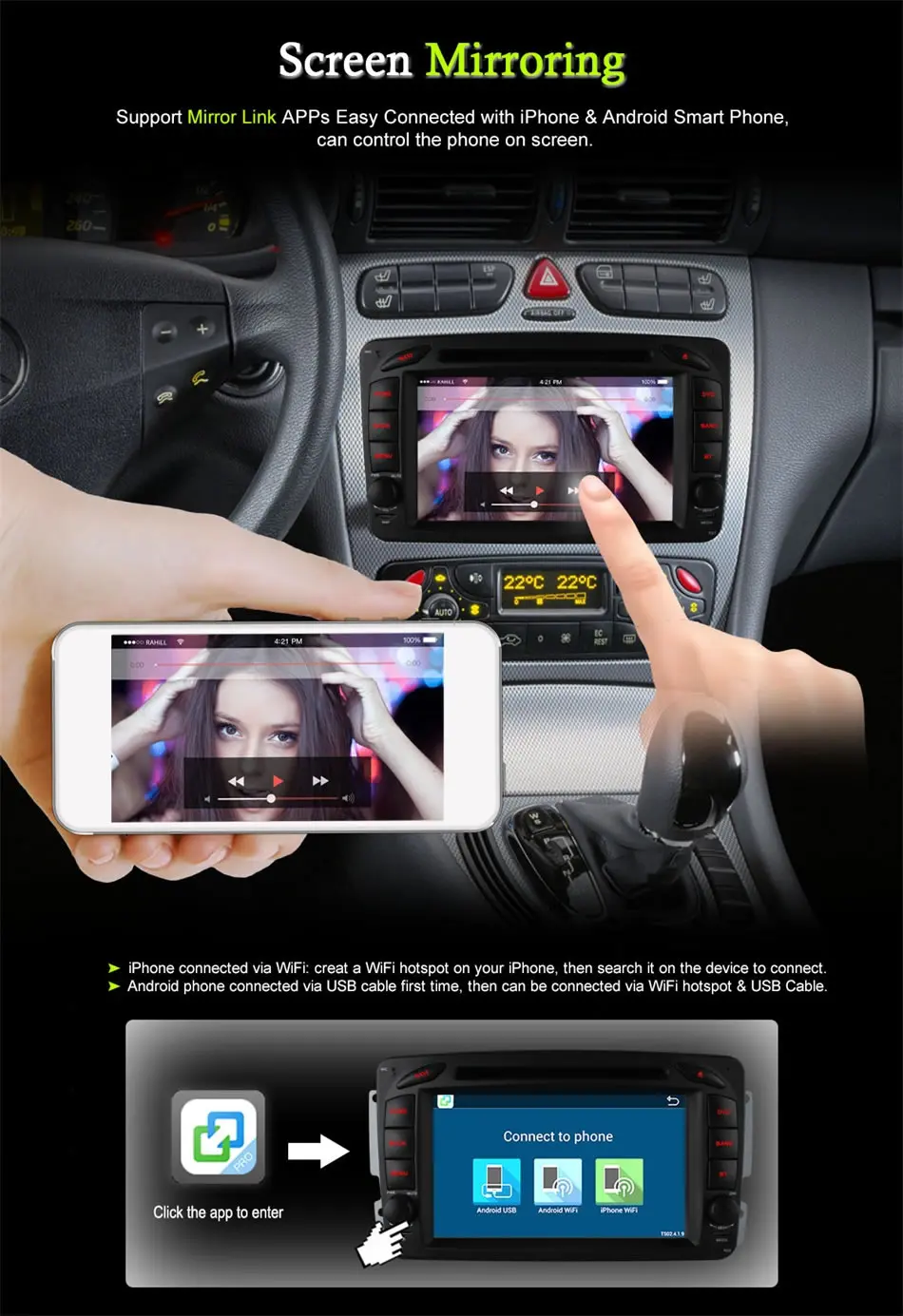 Sale 4G SIM LTE Android 6.0 Octa 8 Core Car DVD Player GPS For Mercedes W209 W203 W168 M ML W163 W463 Viano W639 Vito Vaneo 32G ROM 10
