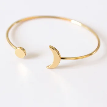 

12 Pieces/Lot Bangles & Bracelets Jewelry For Woman Man Crescent Moon Design Cuff Bangle Fashion Bracelet New Year Best Gifts