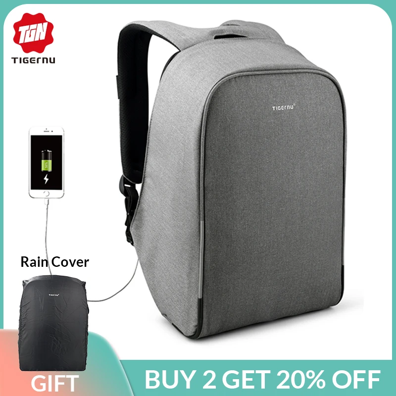 

Tigernu Fashion Waterproof Anti theft USB 15.6" Laptop Backpack Men School Backpack Male Mochila Durable Bagpack For Teenagers