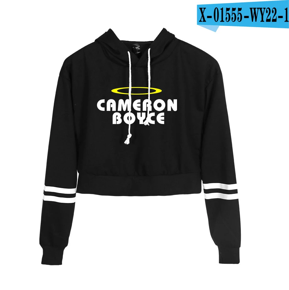 Cameron Boyce Топ свитшоты женские буквы с длинным рукавом Толстовка пуловер Топы повседневные высокое качество Толстовка для женщин - Цвет: black