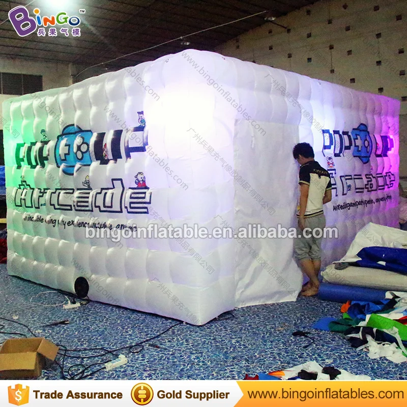  Advertising tent type 5.5X3.5X2.5 M LED lighting inflatable kiosk with customized digital printing 