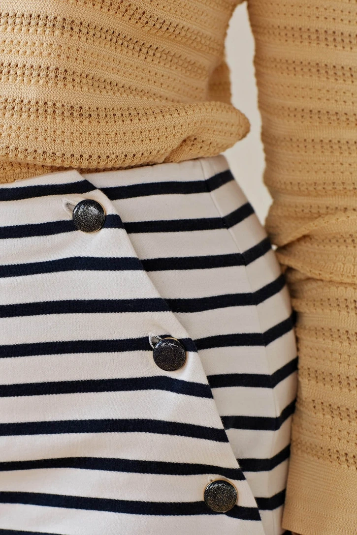 

Women Skirt 2019 Spring and Summer New Knit Striped Skirt
