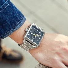 Luxury Square Skeleton Men's Watch Ultra Thin Automatic Mechanical Watch Fashion Stainless Steel Waterproof Luminous Watches New Luxury Square Skeleton Men's Watch Ultra Thin Automatic Mechanical Watch Fashion Stainless Steel Waterproof Luminous Watches New