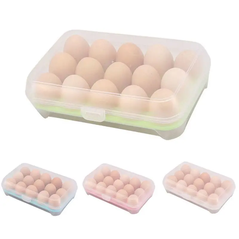 

New And High Quality Egg Refrigerator Fresh Box 15 Cells Portable Wild Storage Box
