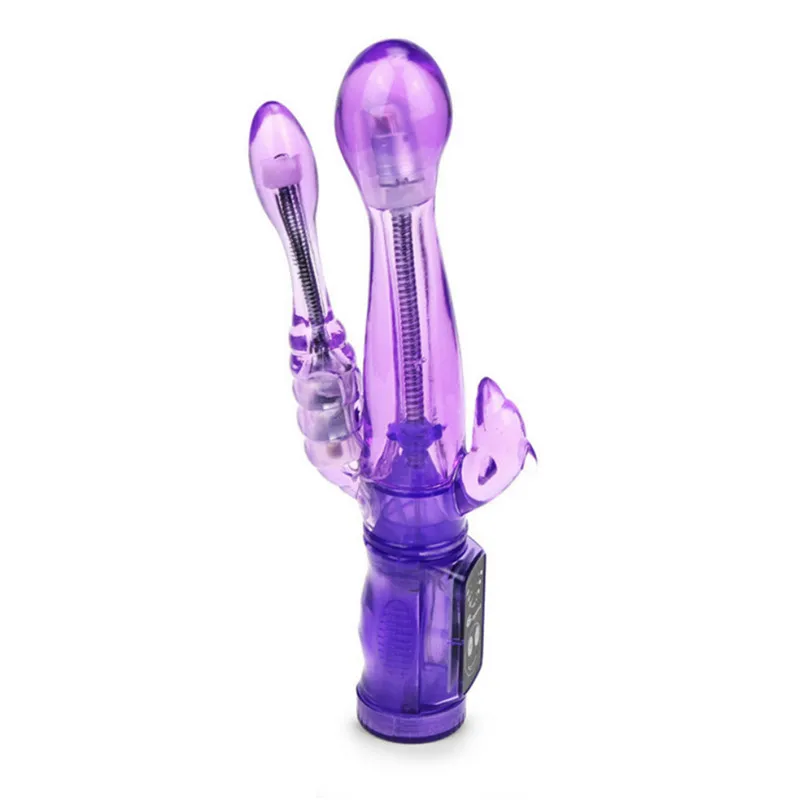 Double vibrator Toy Vibrating font b Dildo b font Dual Motor Anal font b Dildo b