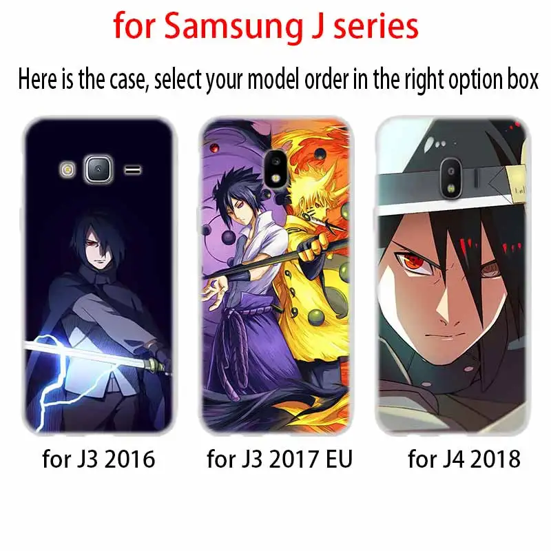 Мультяшный Аниме Наруто Саске чехол TPU для Samsung Galaxy J6 J8 J3 J5 J7 J4 J2 J1 Plus 2018 2016 2017 EU Prime