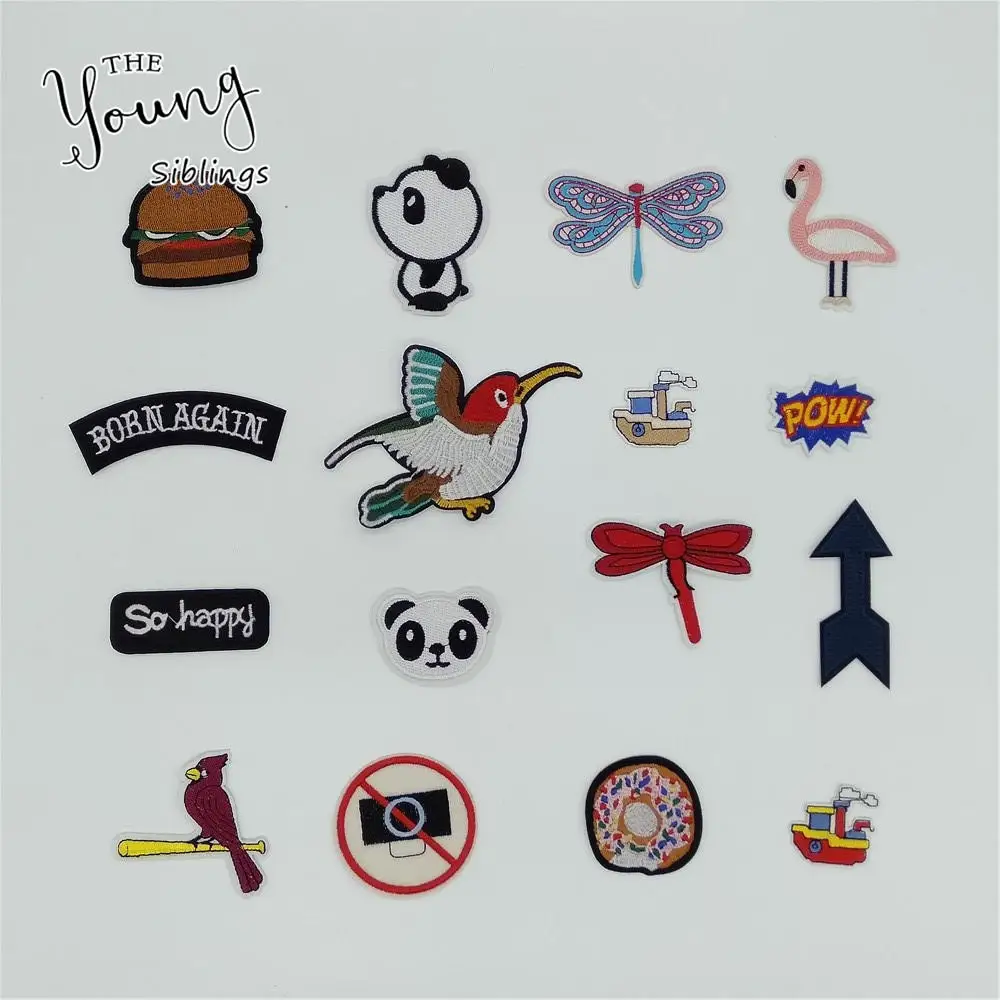 

Fashion Mixture Kids cartoon Patches Stripes Hot melt adhesive Applique Embroidery Badge Patches DIY Sewing Clothing Accessories