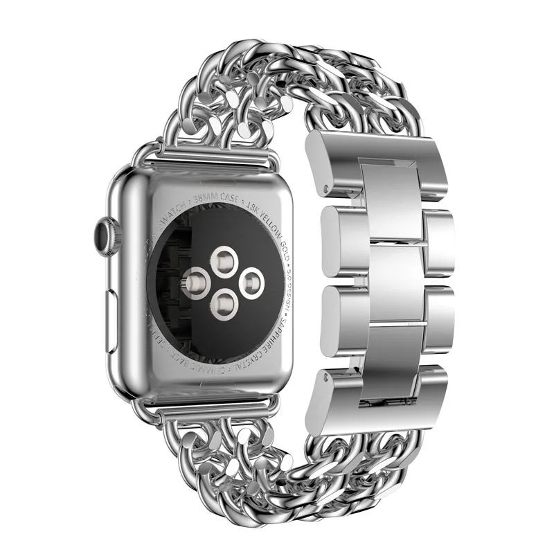 Ремешок из нержавеющей стали для Apple Watch Band 5 4 3 2 40 мм/38 мм звеньевой браслет iwatch 42