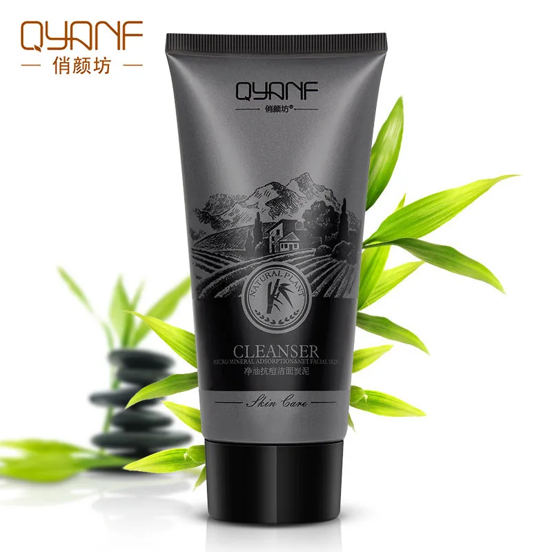 

QYF Bamboo charcoal face Deep cleanser deeply cleansing oil-control acne blackhead remover moisturizing skin facial cleaner