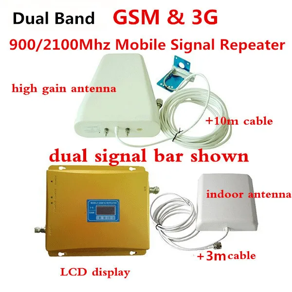 

Dual Band Booster GSM 3G Repeater GSM 900MHz UMTS 2100MHz Cell Phone GSM WCDMA Signal Repeaters GSM 3G Amplifier