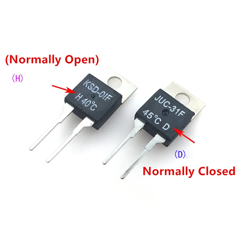 

KSD-01F JUC-31F 0 10 20 30 40 50 60 DegC NC Normally Closed NO Normally Open 1.5A Thermal Switch Temperature Sensor Thermostat
