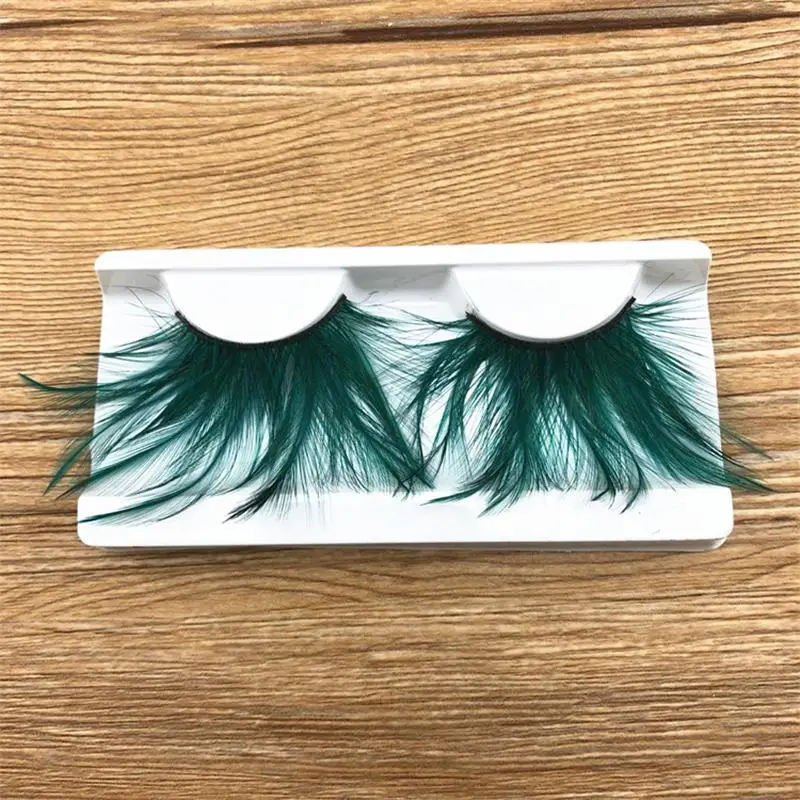 Новые темно-зеленые толстые ресницы для наращивания ресниц с перьями, накладные ресницы для макияжа YM117