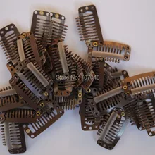 20 шт./лот, коричневый, Размер 9-зубы большой Заколки для волос парики без повреждения кутикулы на клипе удлинители Заколки для волос