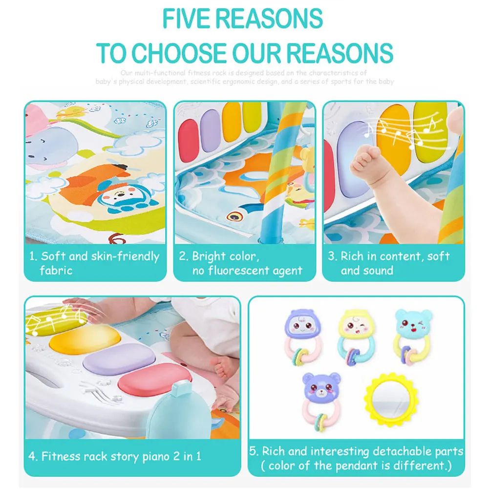 Esteira do Jogo do Bebê Quadro de Fitness Pedal do Piano Brinquedo para Recém-nascidos Musculação Música Tapete Cobertor Ginásio Atividade Pontapé Jogar Lay Sentar Bebês 9 Esteira do Jogo do bebê Quadro de