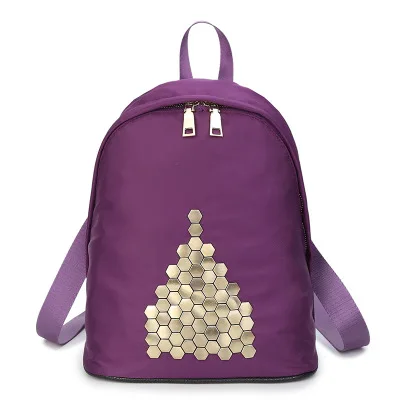 

Punk New Spring Summer Rivets Casual Shoulder Bag Single-Layer Triangle College Wind Shoulder Bag Black Purple