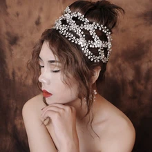 TOPQUEEN HP243, роскошная свадебная корона, аксессуары для волос, роскошная Бриллиантовая Свадебная повязка на голову, стразы, свадебная повязка на голову для невесты