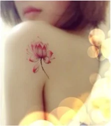 

100sheet/lot Pink Lotus Flower Blossomy Waterproof Temporary Tattoos Sexy Body Sticker Party Supplies Decorative Sticker