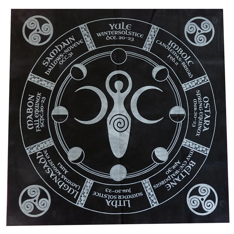

49x49cm Tarot Pagan Altar cloth Black flannel magic tablecloth Divination tablecloths constellation