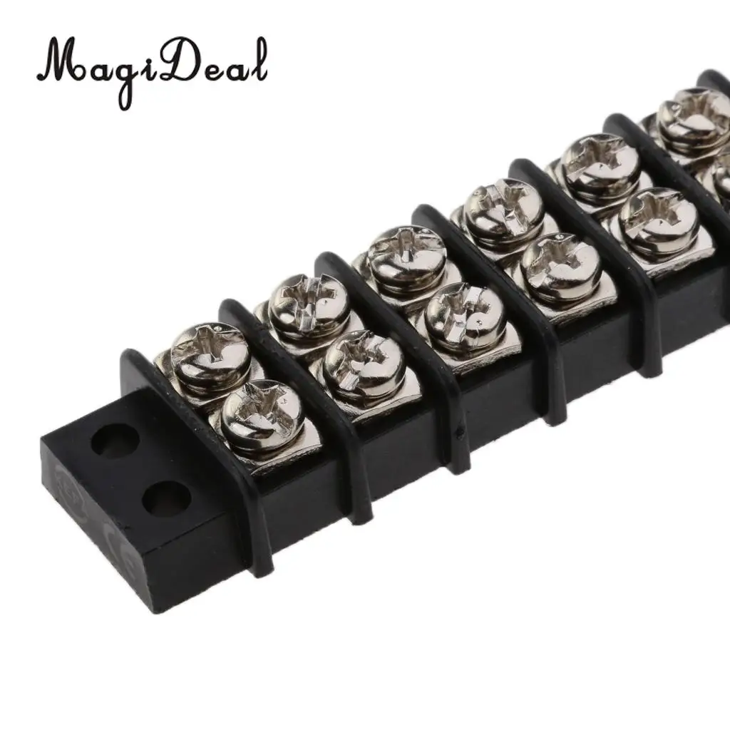 MagiDeal Durable 6/8/10 Gang Screw Terminal Block & Nickel Plated Brass Contacts for Marine Rowing Kayak Canoe Boats Dinghy Acce